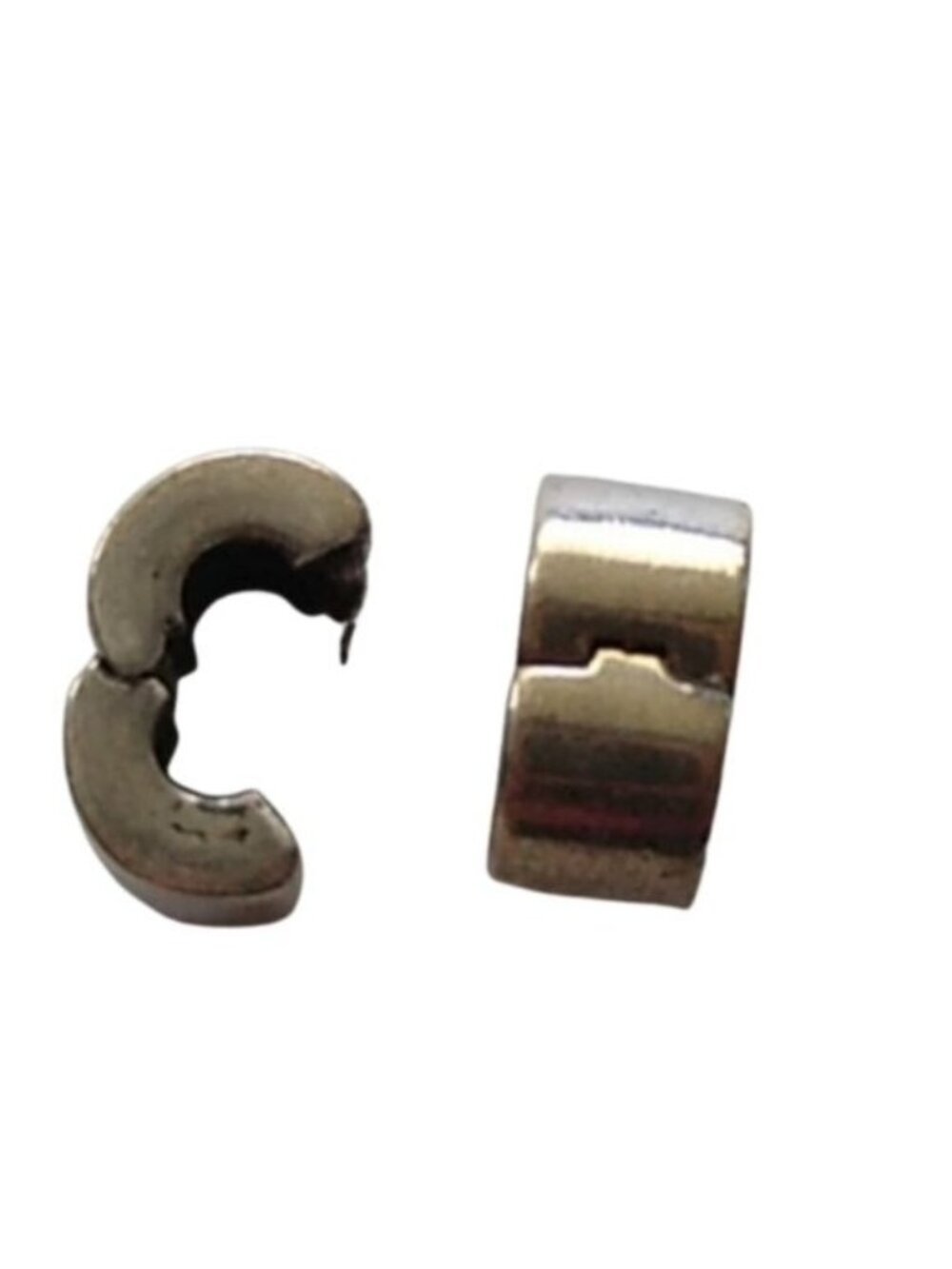 Pandora Retired Sterling Silver Smooth Plain Clips - 790138, Set of 2
